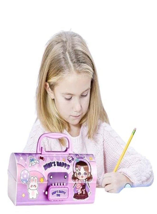 Dec Kitchenpro Pen & Pencil Box for Girls Suitcase Style Password Lock Pencil Case, Multi-Layer Pencil Box for Kids, Boys, Girls, Geometry Box - Image 5